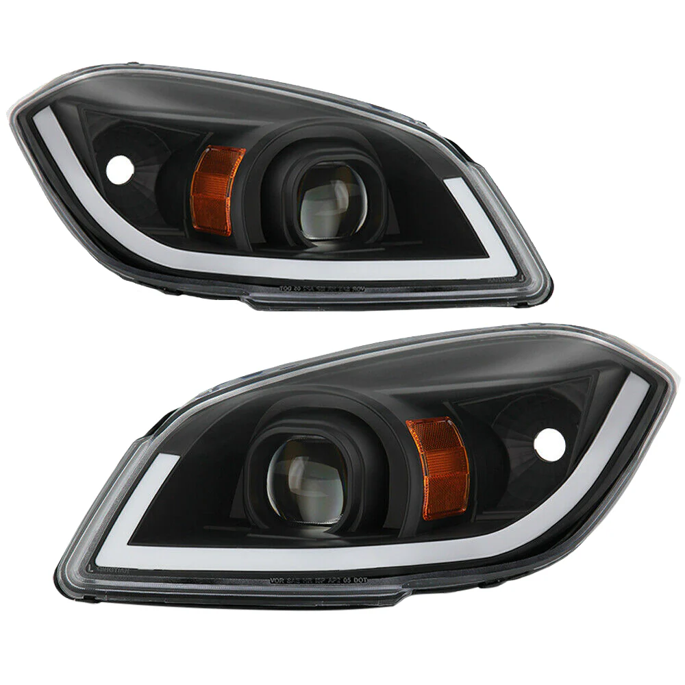 Black Cobalt Projector Headlights with LED bar